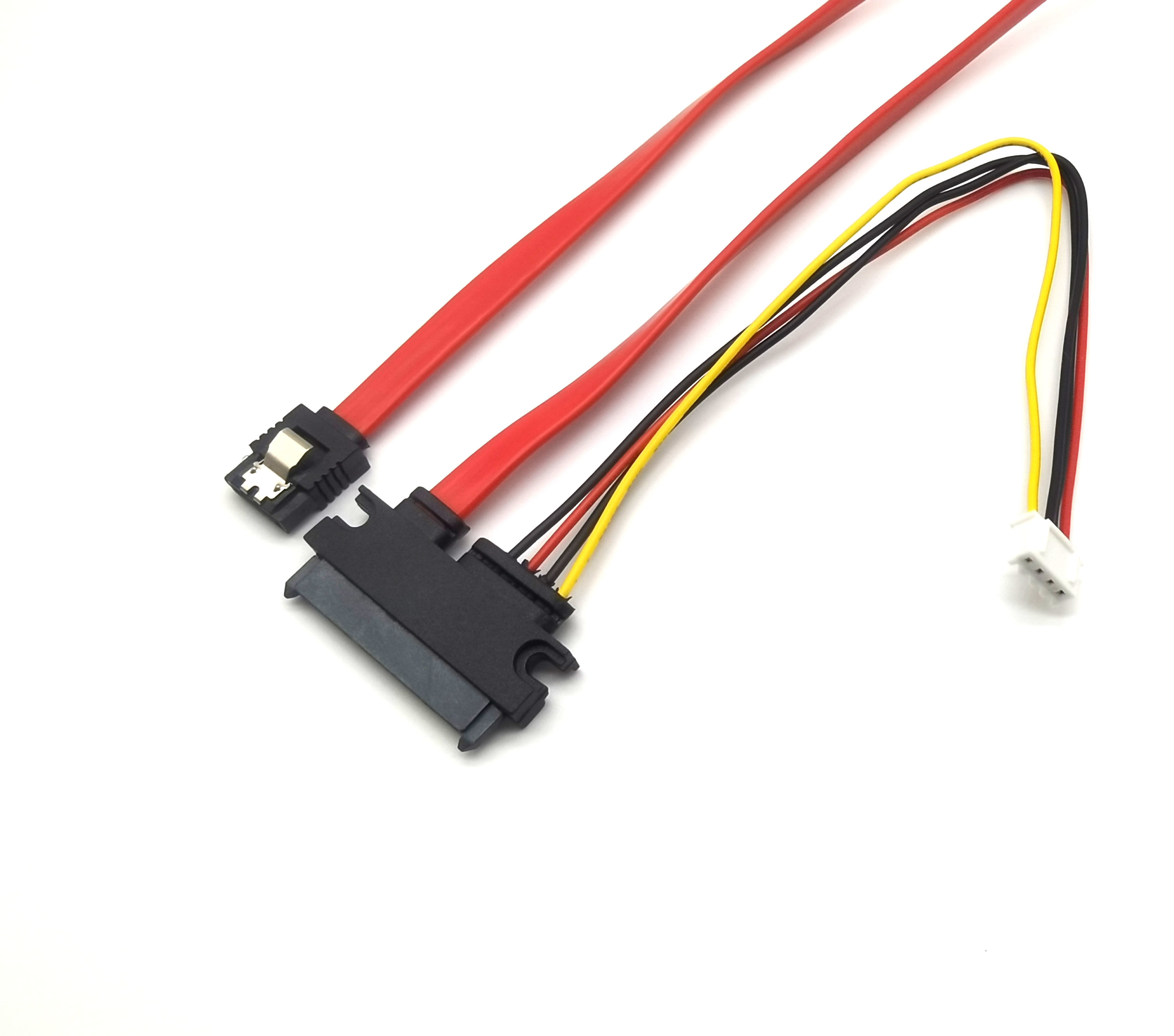 SATA 7PIN对SATA 15PIN+HOUSING电脑机内连接线