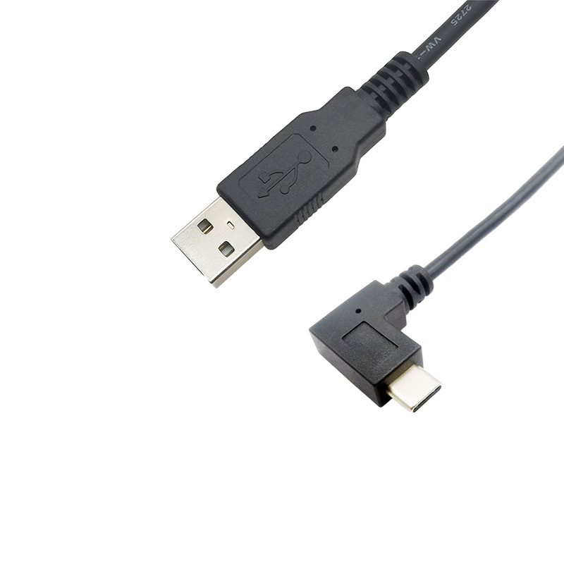 USB2.0/3.0/3.1 A type Male to C type 90D left cable