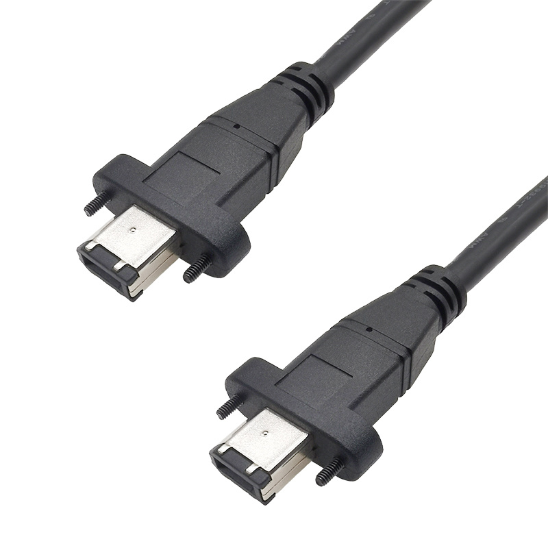 IEEE1394 6针公对公短锁螺丝式质量保证屏蔽效果好长度可根据客人需求订制