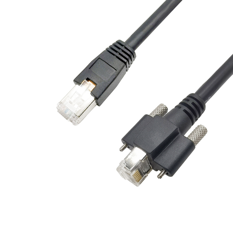 RJ45公转公竖式锁螺丝工业以太网线带屏蔽可根据客人不同需求订制