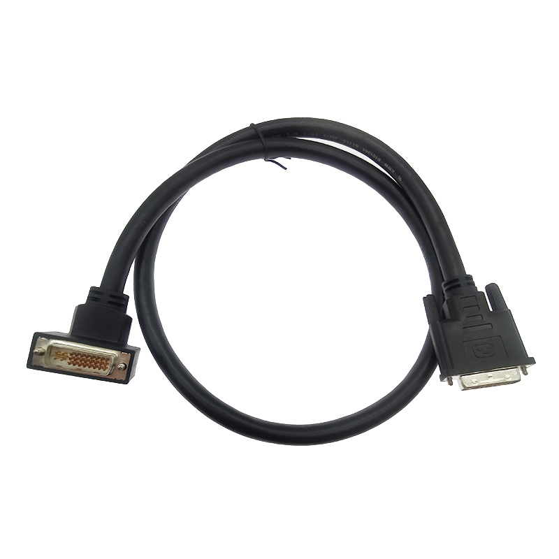 DVI(24+5)90度公头对180度公头高清显示屏数据线高屏蔽纯铜编织