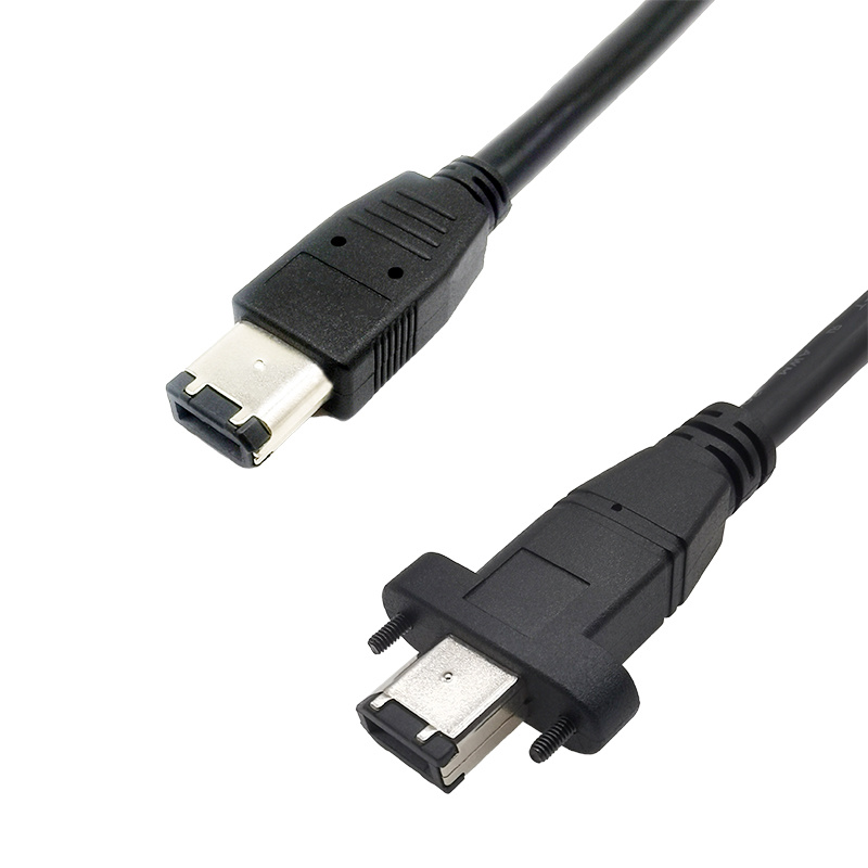 IEEE1394 6针公对公短螺丝式对普通式质量保证屏蔽效果好长度可根据客人需求订制