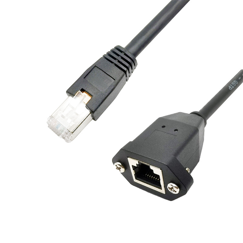 RJ45公对母锁螺丝固定式带屏蔽拖链高柔及静态等可根据客人不同需求订制