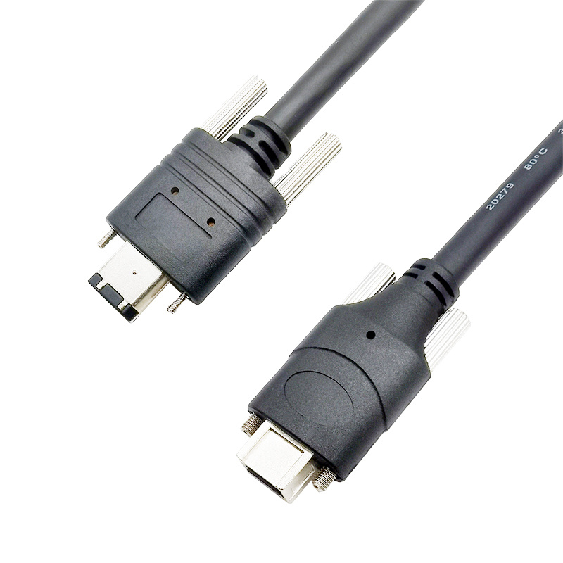 IEEE1394 6针公头锁螺丝式对9针公锁螺丝式质量保证屏蔽效果好长度可根据客人需求订制