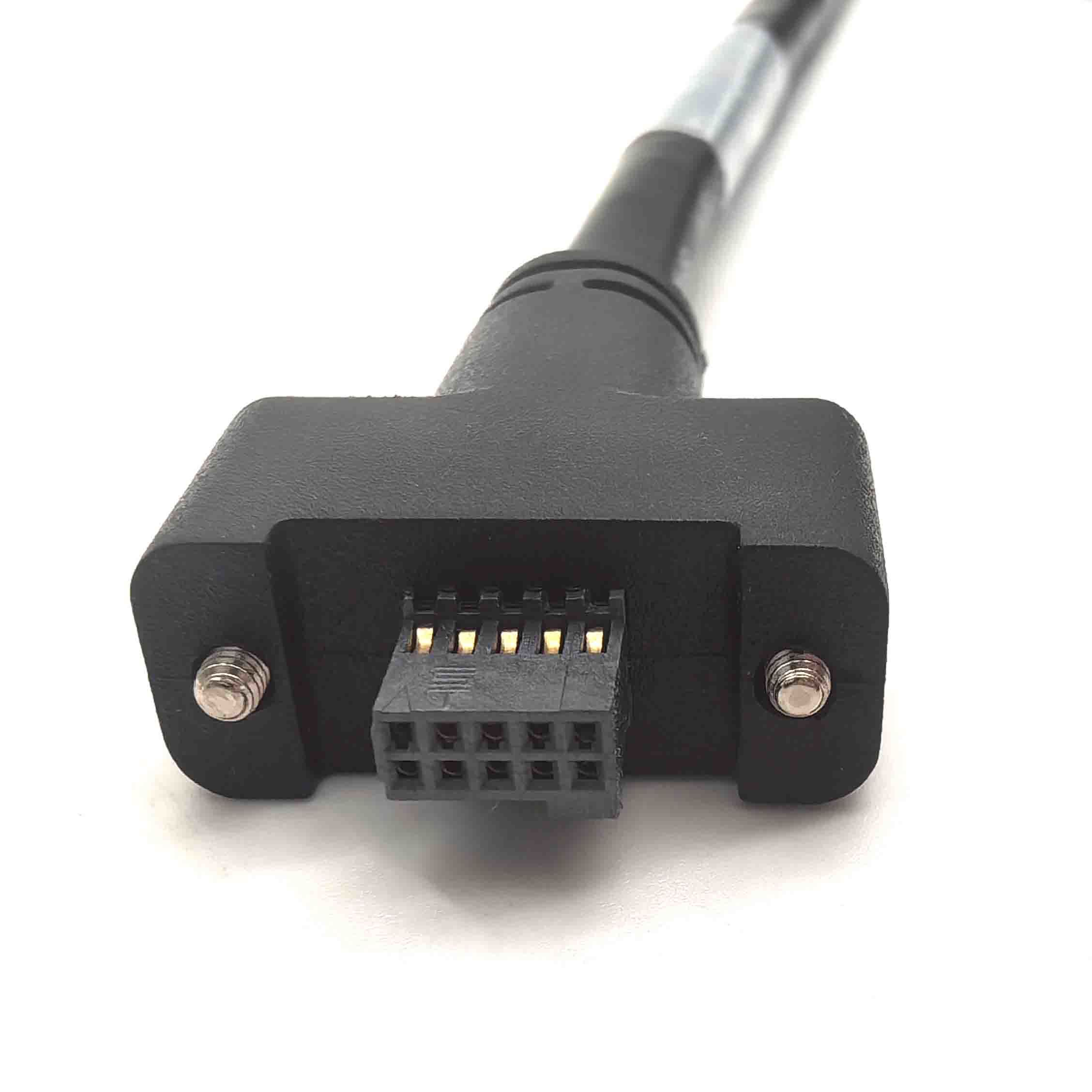 IO触发线10PIN HOUSING DALSA Genie Nano相机触发线Samtec Dalsa 10pin插头/孔/带锁紧